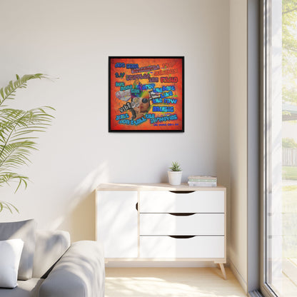 drop the beat - framed canvas art (burnt orange)