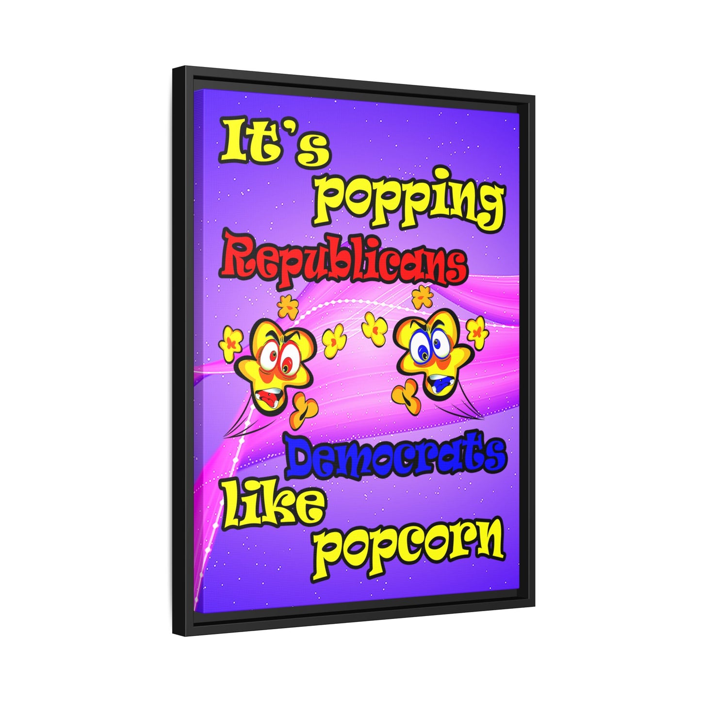 popping like popcorn - framed canvas art (purple-pink wave)