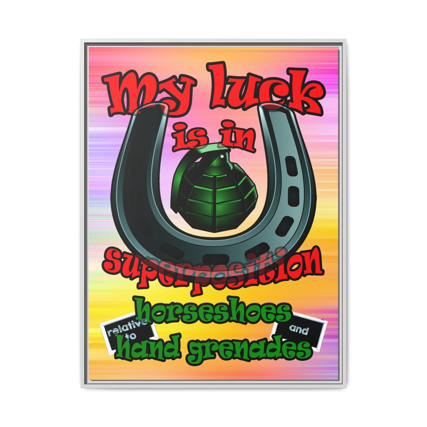 my luck - framed canvas art (color blur)
