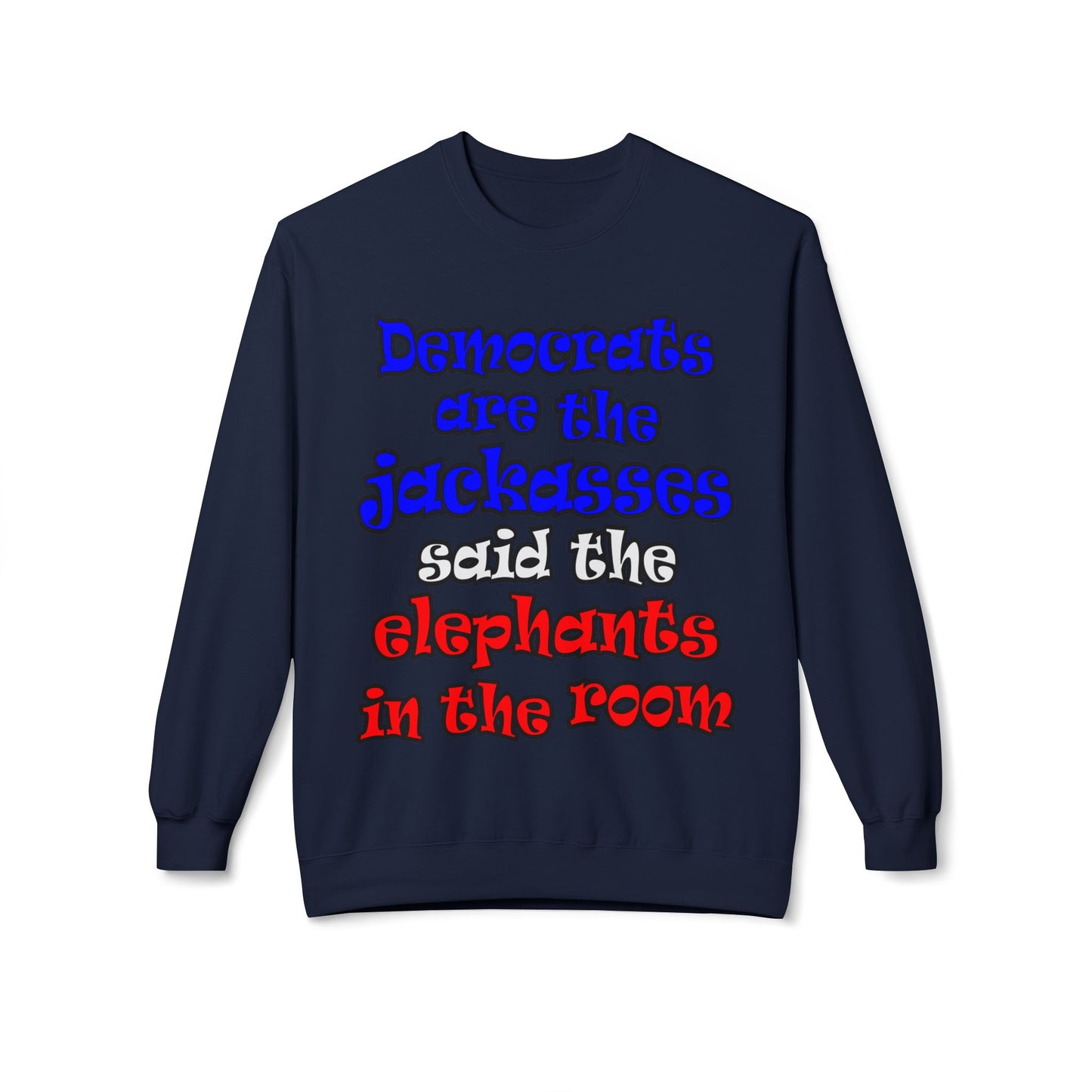 donkeys and elephants - Unisex Midweight Softstyle Fleece Crewneck Sweatshirt