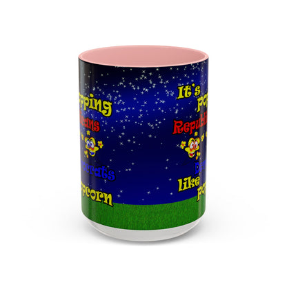 popping like popcorn - Accent Mug ('snoops' background)