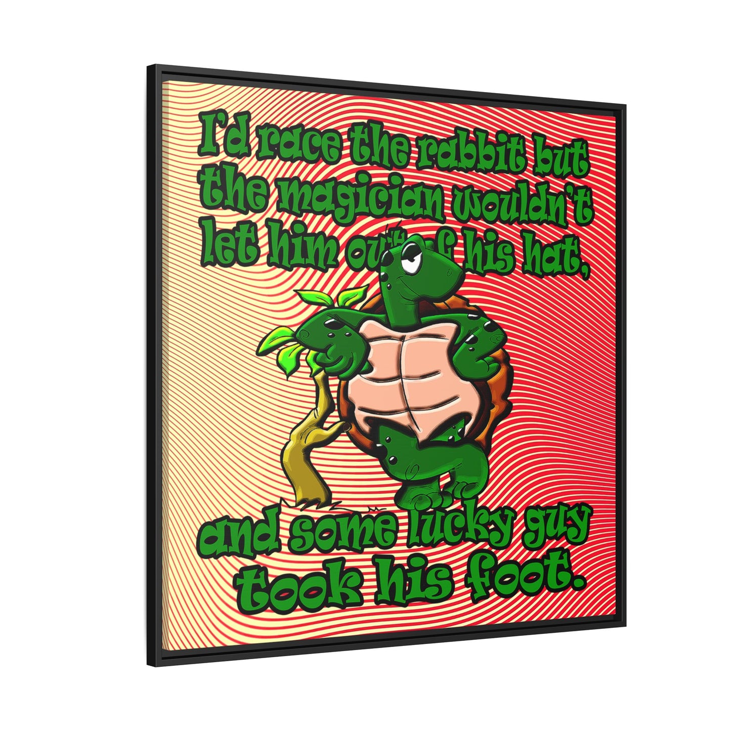 turtle race - framed canvas art (yellow-orange wave)