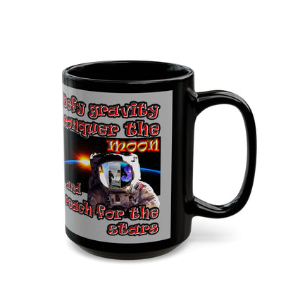 defy conquer reach - Black Mug (light grey)