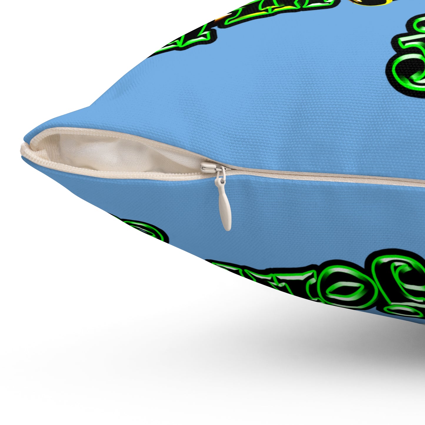 og - Spun Polyester Square Pillow - (light blue)