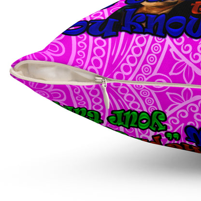 high noon - Spun Polyester Square Pillow - (pink swirl)