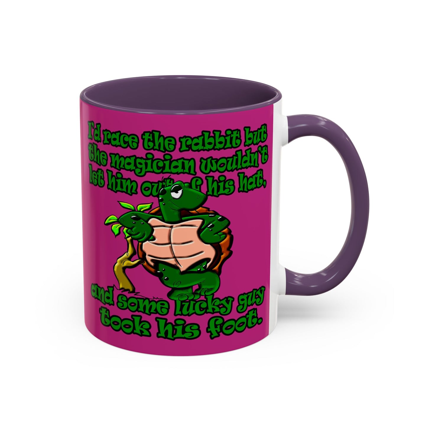 turtle race - Accent Mug (pink)
