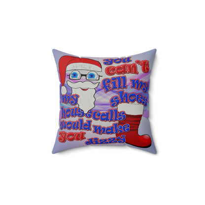 santa's shoes - Faux Suede Square Pillow - (light blue-pink wave)