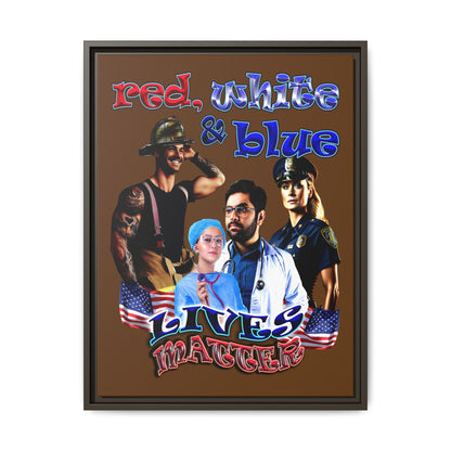 rw&b lives matter - framed canvas art (brown)