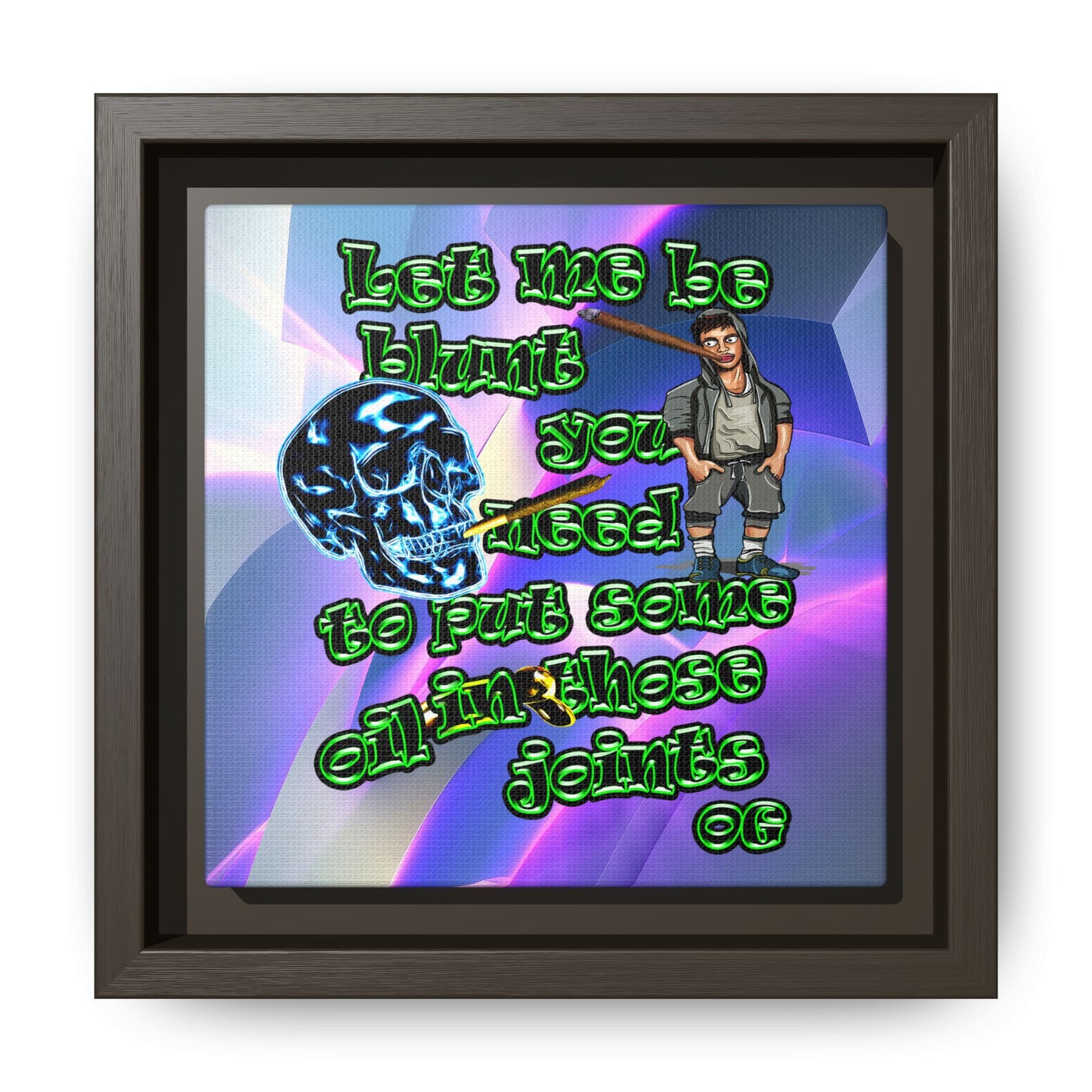 og - framed canvas art (grey-pink wave)
