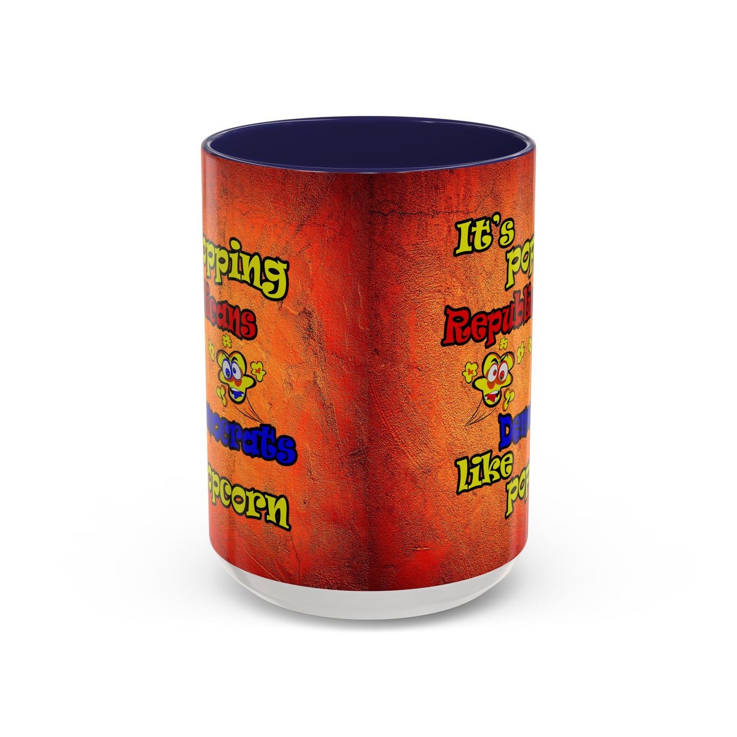 popping like popcorn - Accent Mug (burnt orange)