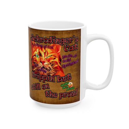 schrodinger's cat - White Mug (brown papyrus)