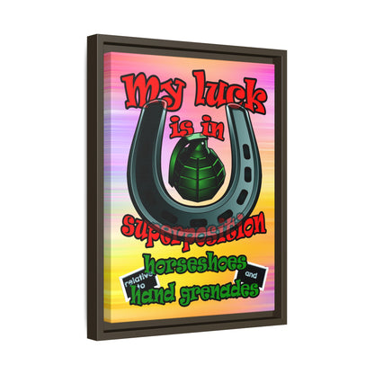 my luck - framed canvas art (color blur)