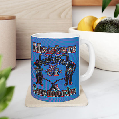 em cee squared - White Mug (light blue-purple wave)