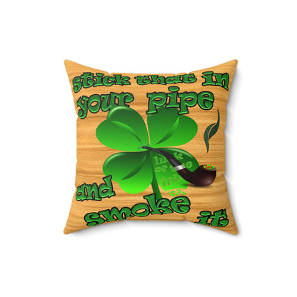 celtics logo - Faux Suede Square Pillow - (butterscotch wood finish)