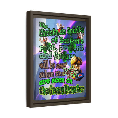christmas spirits of boston - framed canvas art (grey-pink wave)