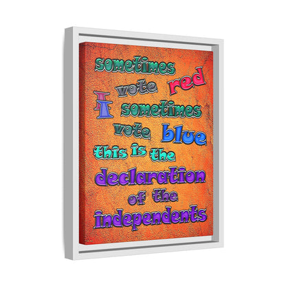declaration of the independents - framed canvas art (burnt orange)