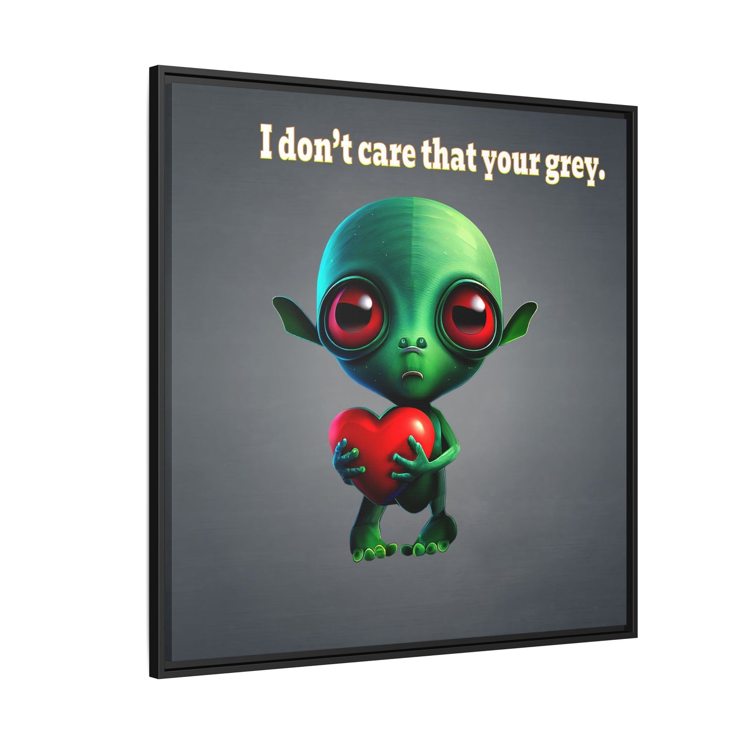 I don't care that your grey - framed canvas art (grey-light grey)