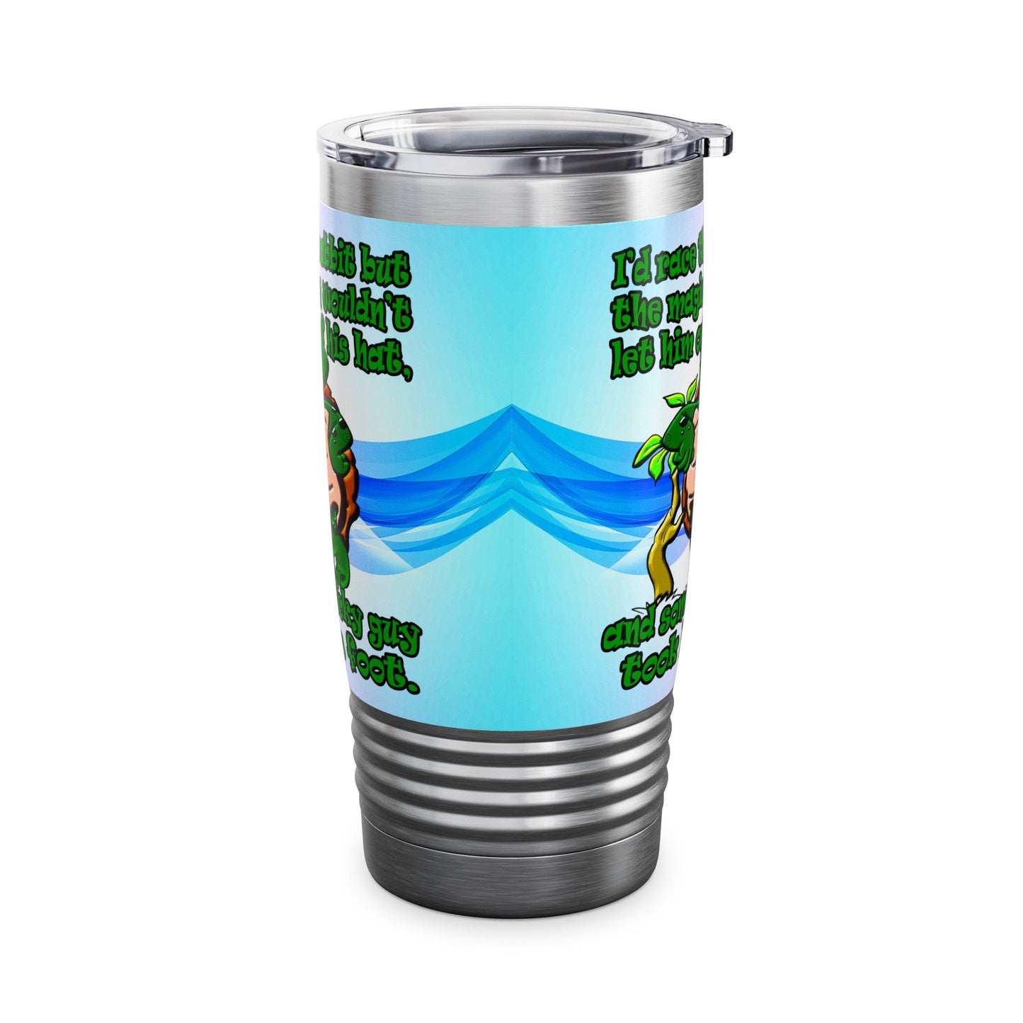 turtle race - Ringneck Tumbler, 20oz (light blue-pink wave)