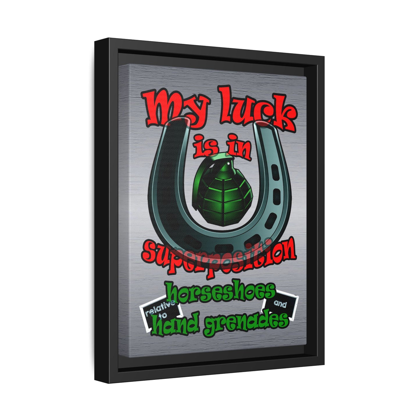 my luck - framed canvas art (brushed nickel)