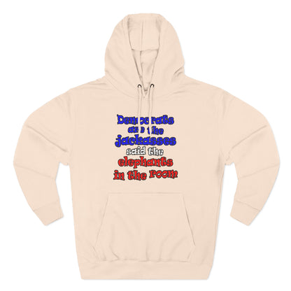 donkeys and elephants - Three-Panel Fleece Hoodie