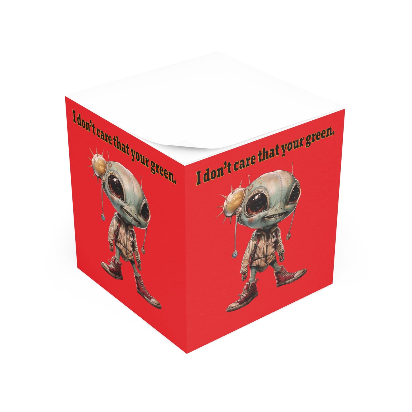 I don't care that your green - note cube (red)