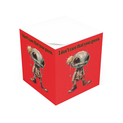 I don't care that your green - note cube (red)