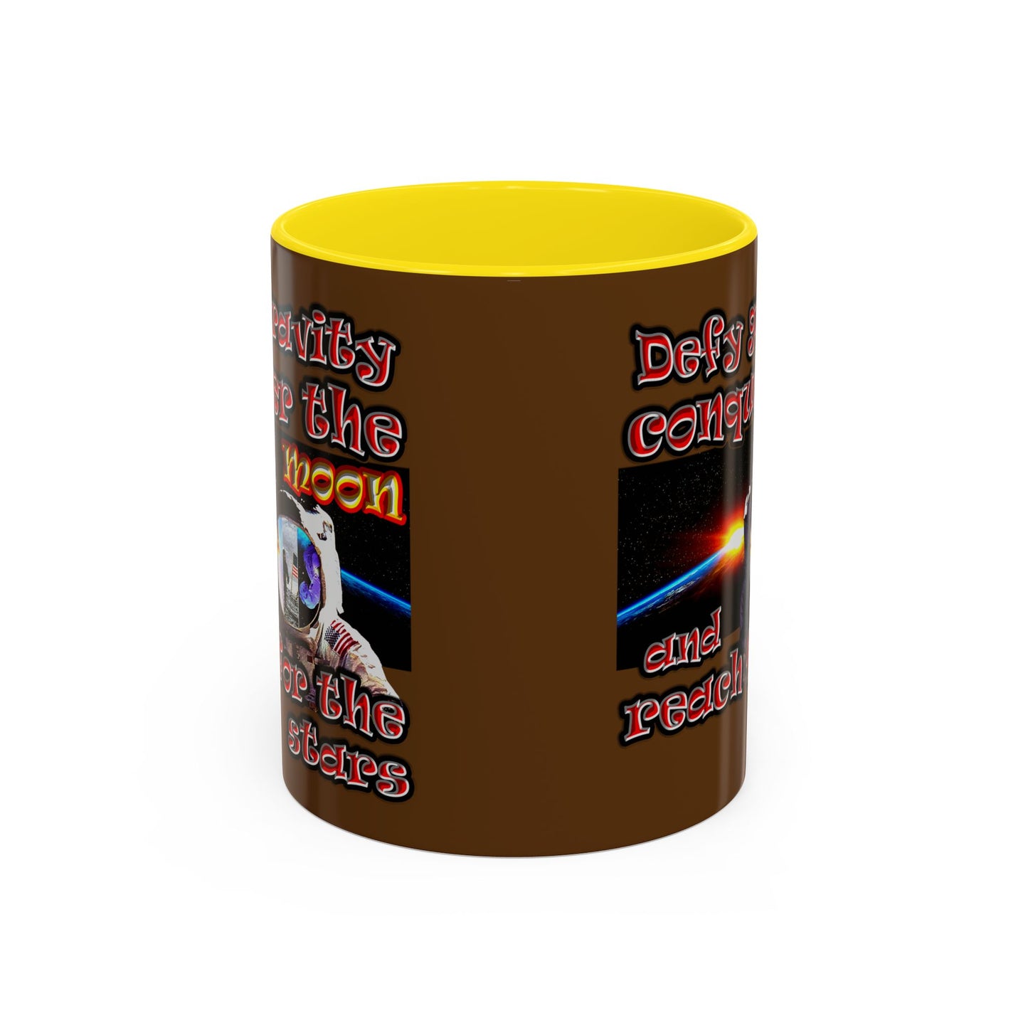 defy conquer reach - Accent Mug (brown)