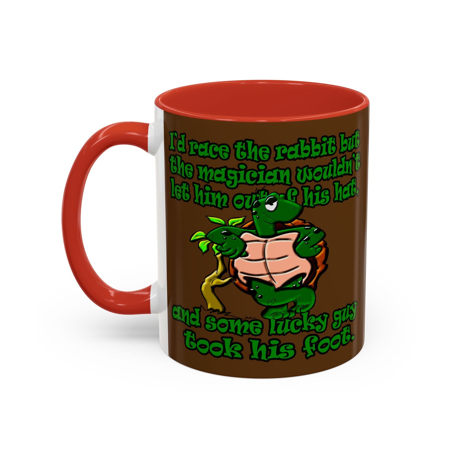 turtle race - Accent Mug (brown)