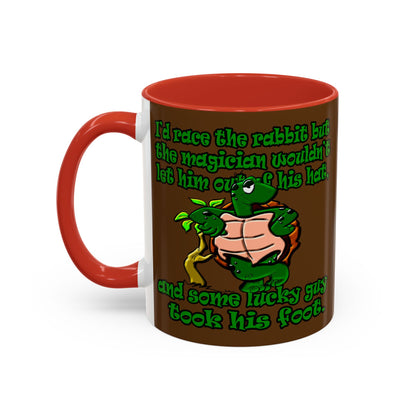 turtle race - Accent Mug (brown)