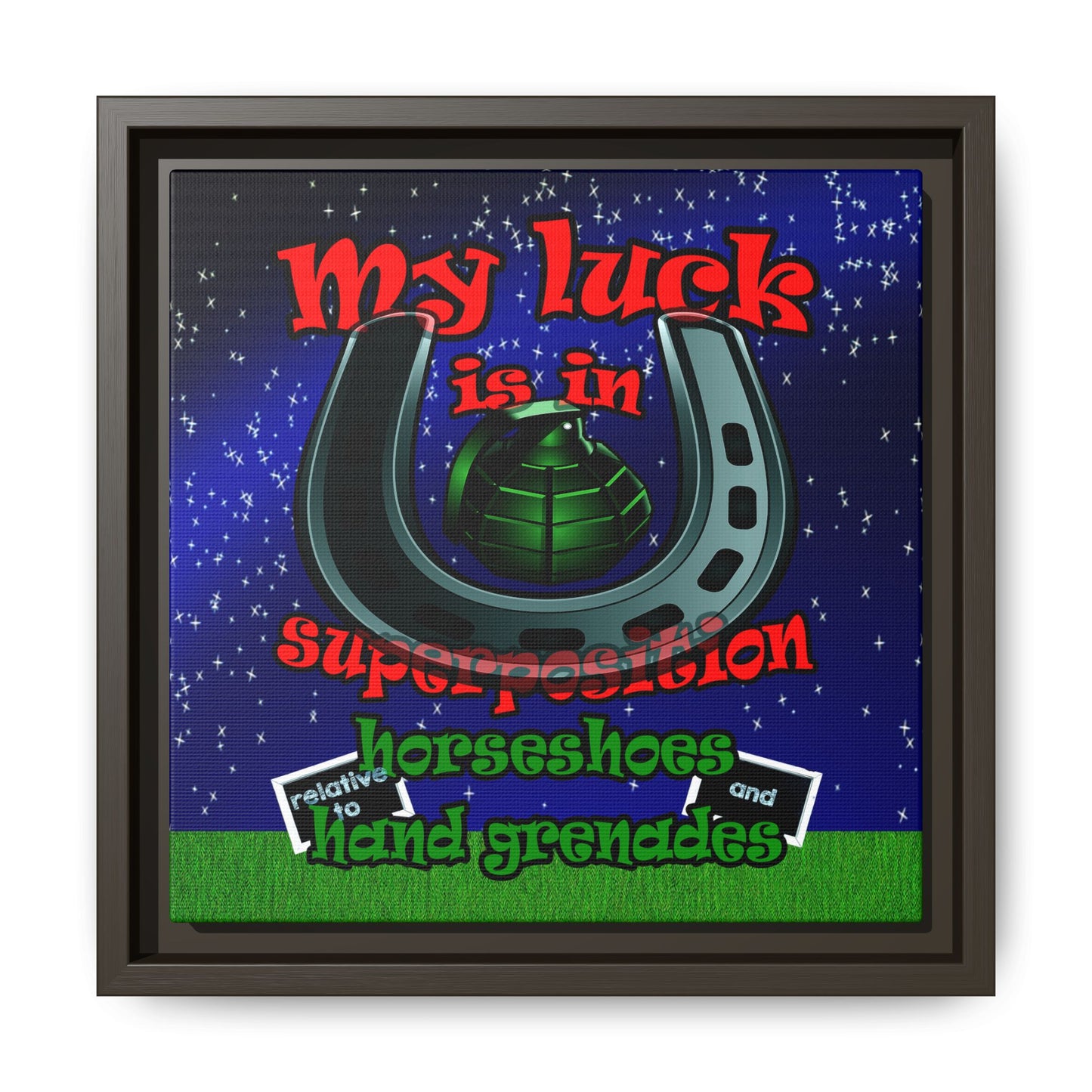 my luck - framed canvas art ('snoops' background)