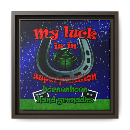 my luck - framed canvas art ('snoops' background)