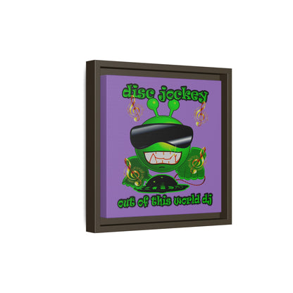 disc jockey - framed canvas art (light purple)