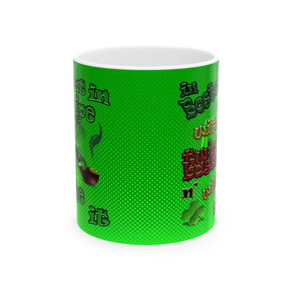 celtics logo - White Mug (logo green)