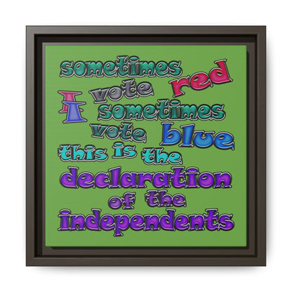 declaration of the independents - framed canvas art (green)
