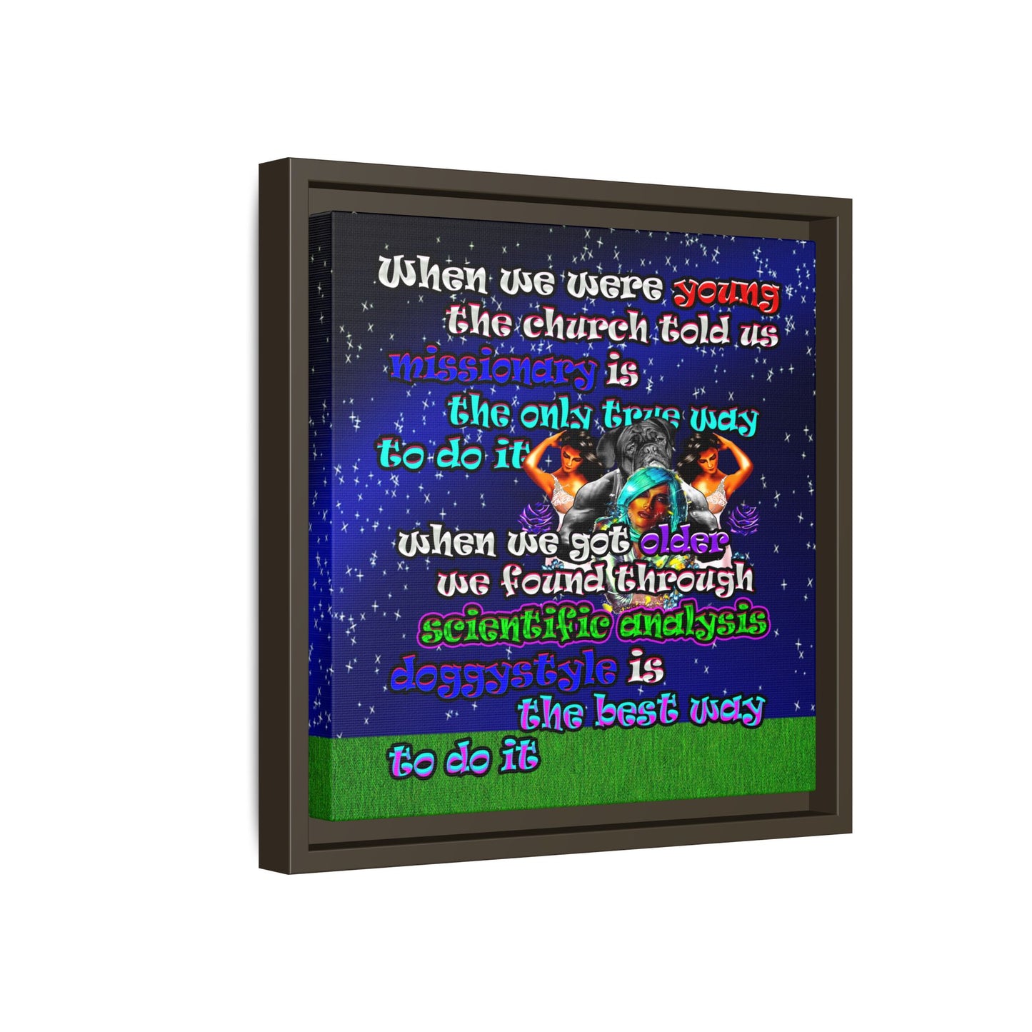 doggystyle - framed canvas art ('snoops' background)