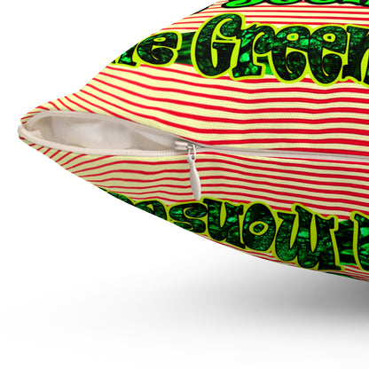 christmas spirits of boston - Spun Polyester Square Pillow - (yellow-orange wave)
