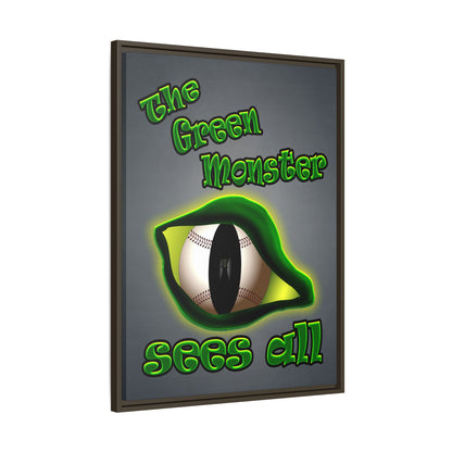green monster - framed canvas art (grey-light grey)
