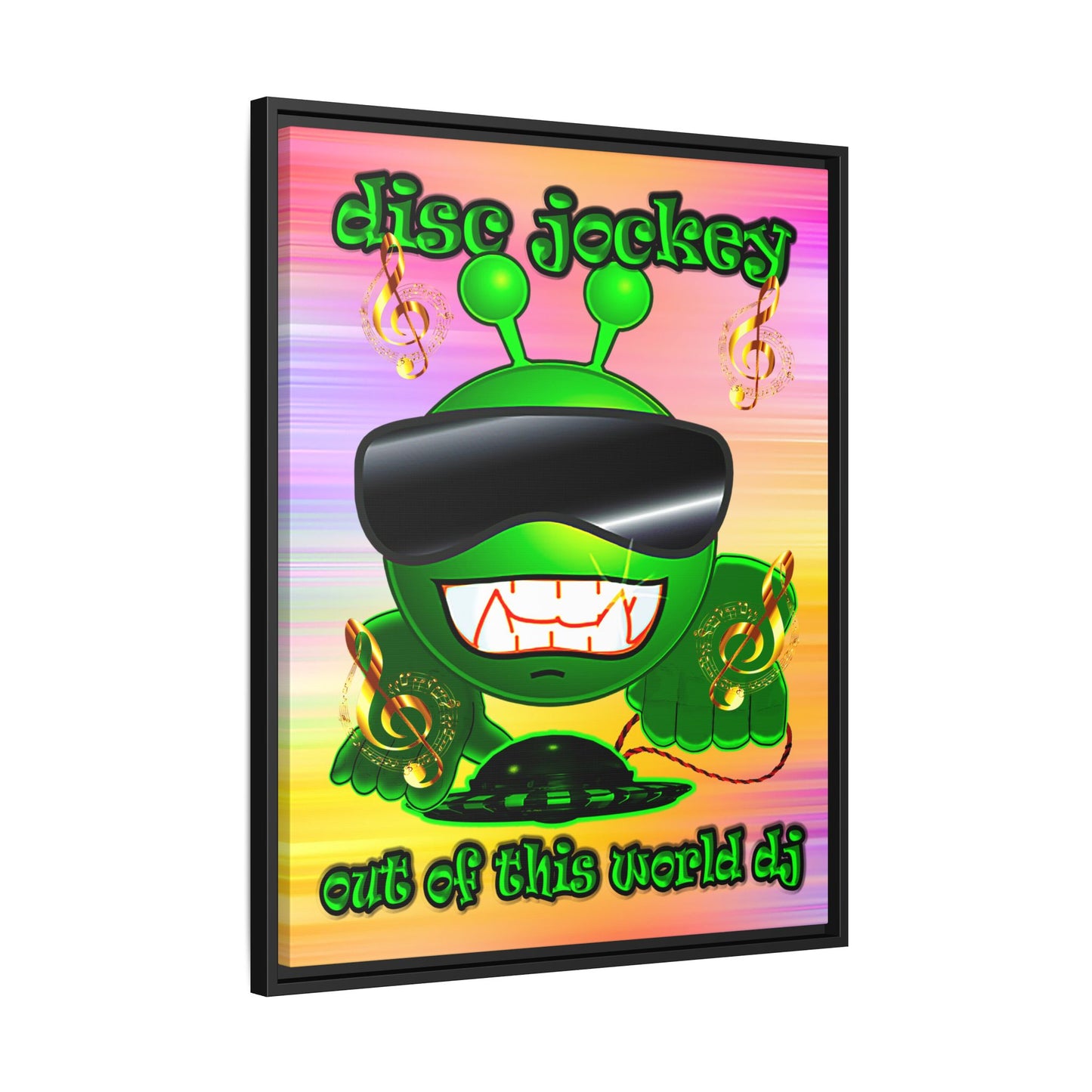 disc jockey - framed canvas art (color blur)