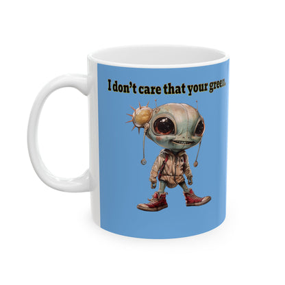 I don't care that your grey - White Mug (light blue)