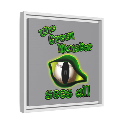 green monster - framed canvas art (grey)