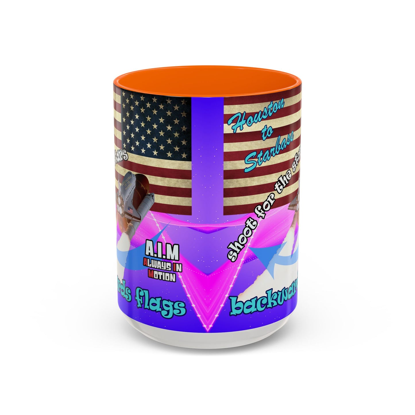 shoot for the stars - Accent Mug (purple-pink wave)