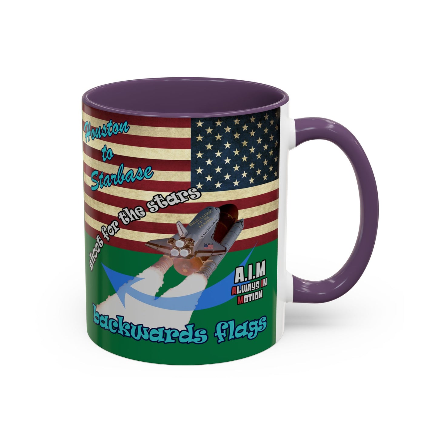 shoot for the stars - Accent Mug (dark green)