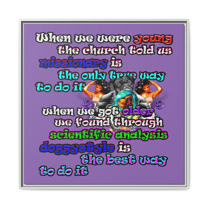 doggystyle - framed canvas art (light purple)