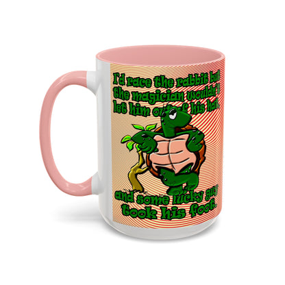 turtle race - Accent Mug (yellow-orange wave)