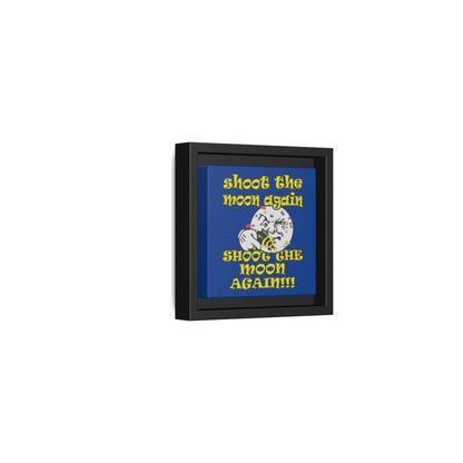 shoot the moon again - framed canvas art (dark blue)