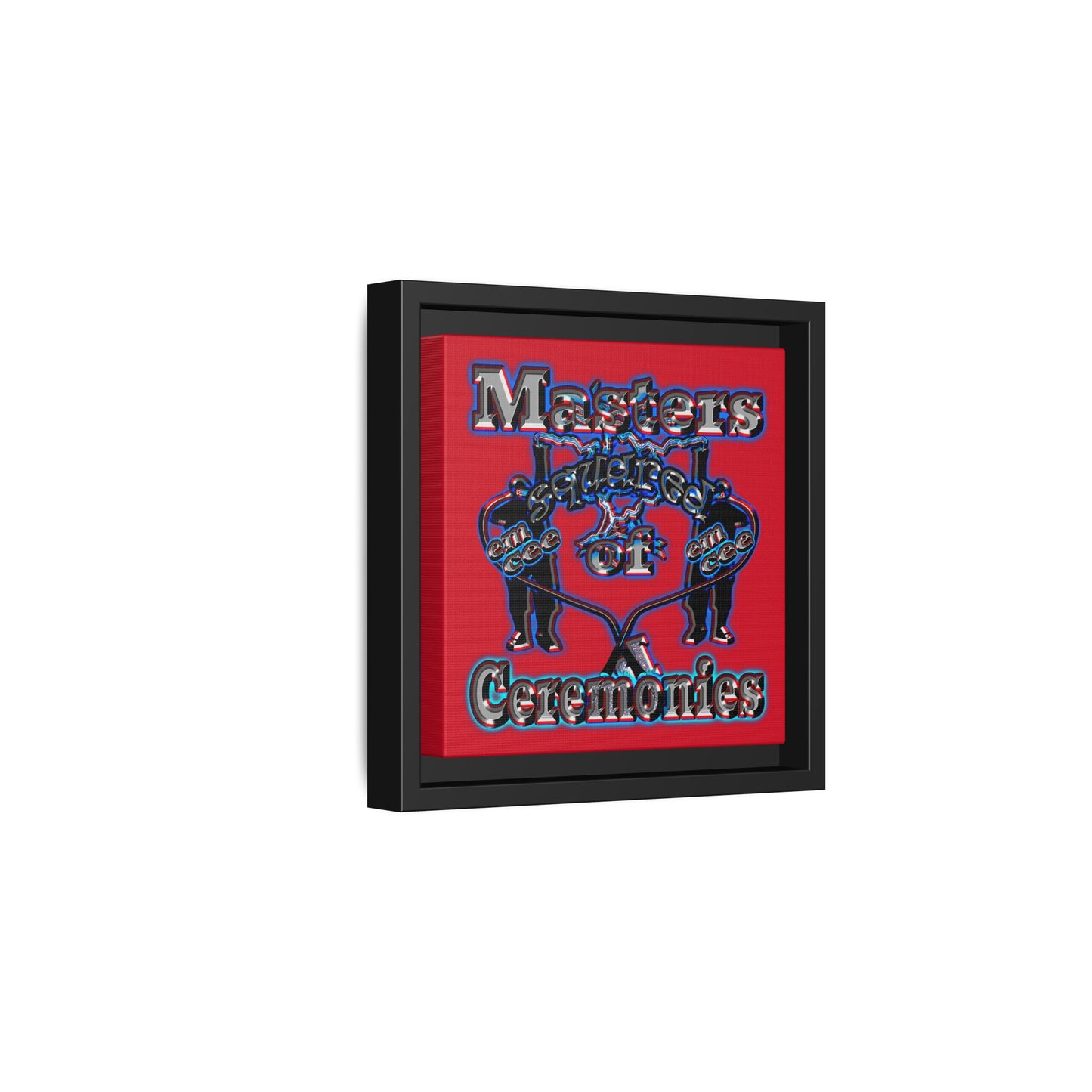 em cee squared - framed canvas art (dark red)