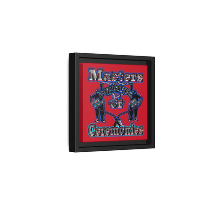 em cee squared - framed canvas art (dark red)