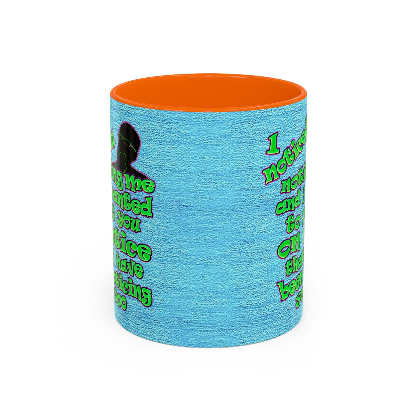 noticed you noticing - Accent Mug (faded dark blue)