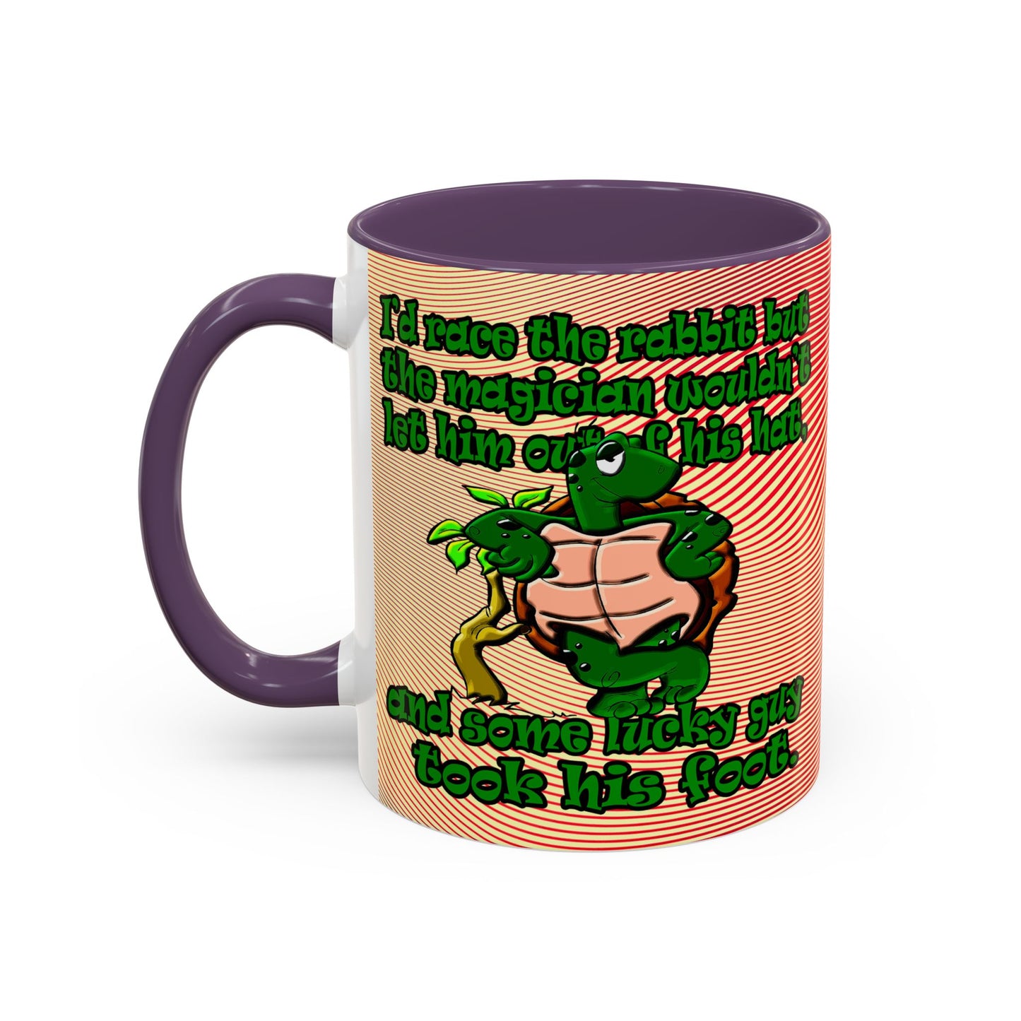 turtle race - Accent Mug (yellow-orange wave)