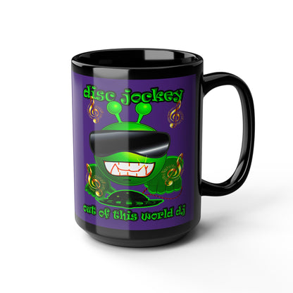 disc jockey - Black Mug (purple)